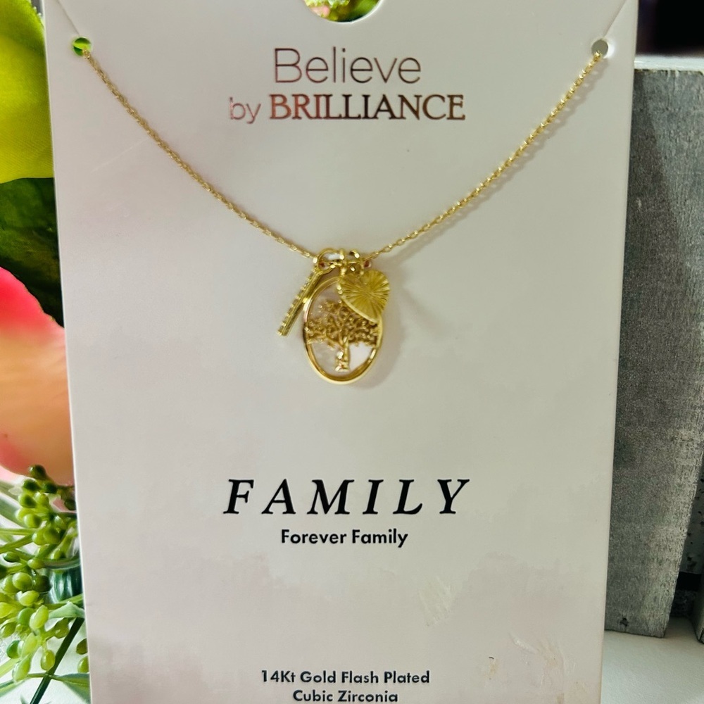 Believe by Brilliance Gold Family Tree Necklace